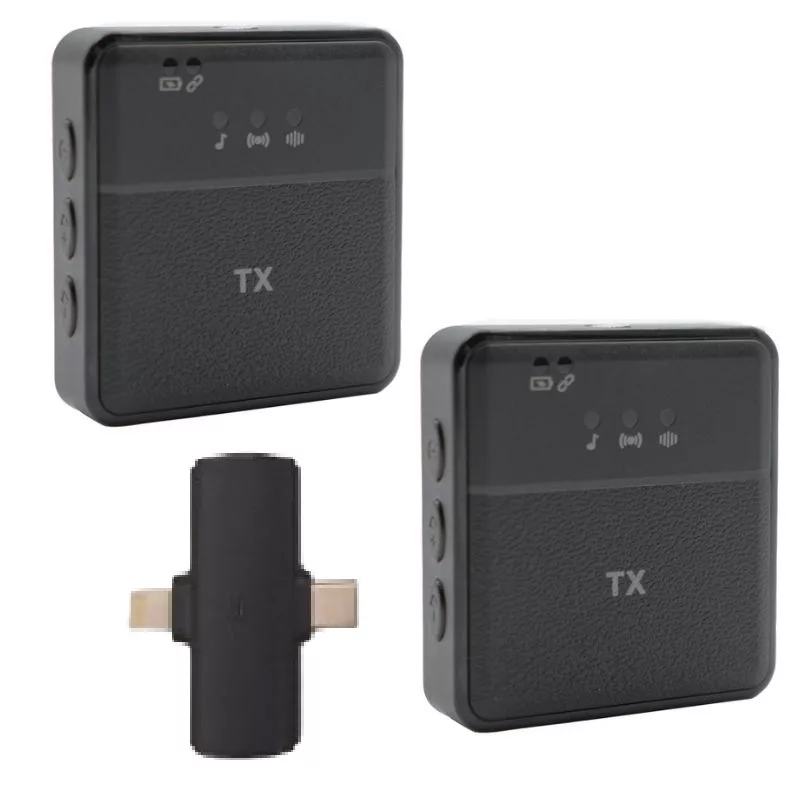 میکروفن یقه ای بی سیم مدل SX31-dual با درگاه تایپ سی و لایتنینگ