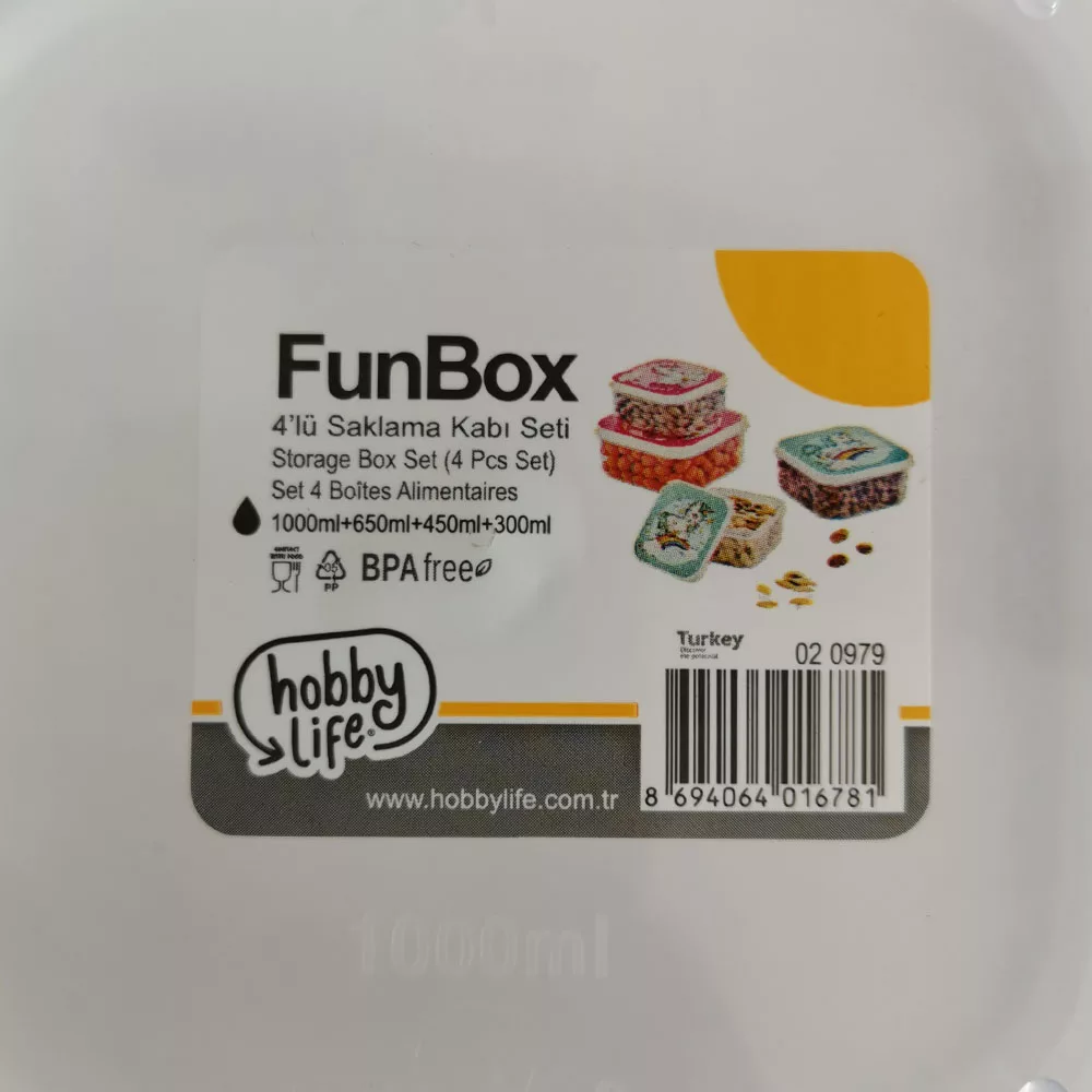 ظرف نگهدارنده هوبی لایف مدل Strawberries مجموعه 4 عددی