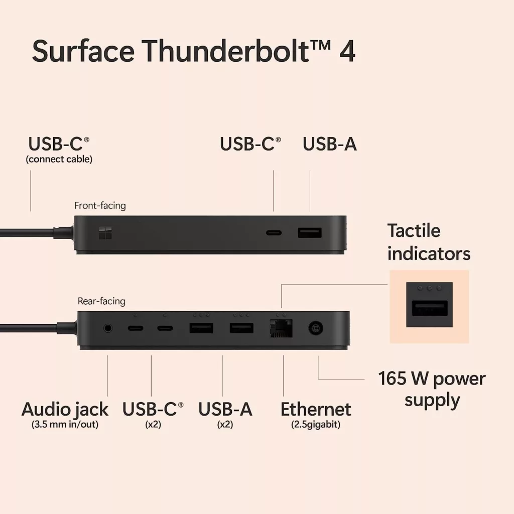 هاب 8 پورت USB-C مایکروسافت مدل Thunderbolt 4