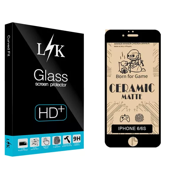 محافظ صفحه نمایش سرامیکی مات ال کی مدل +HD مناسب برای گوشی موبایل اپل iphone 6 / 6s