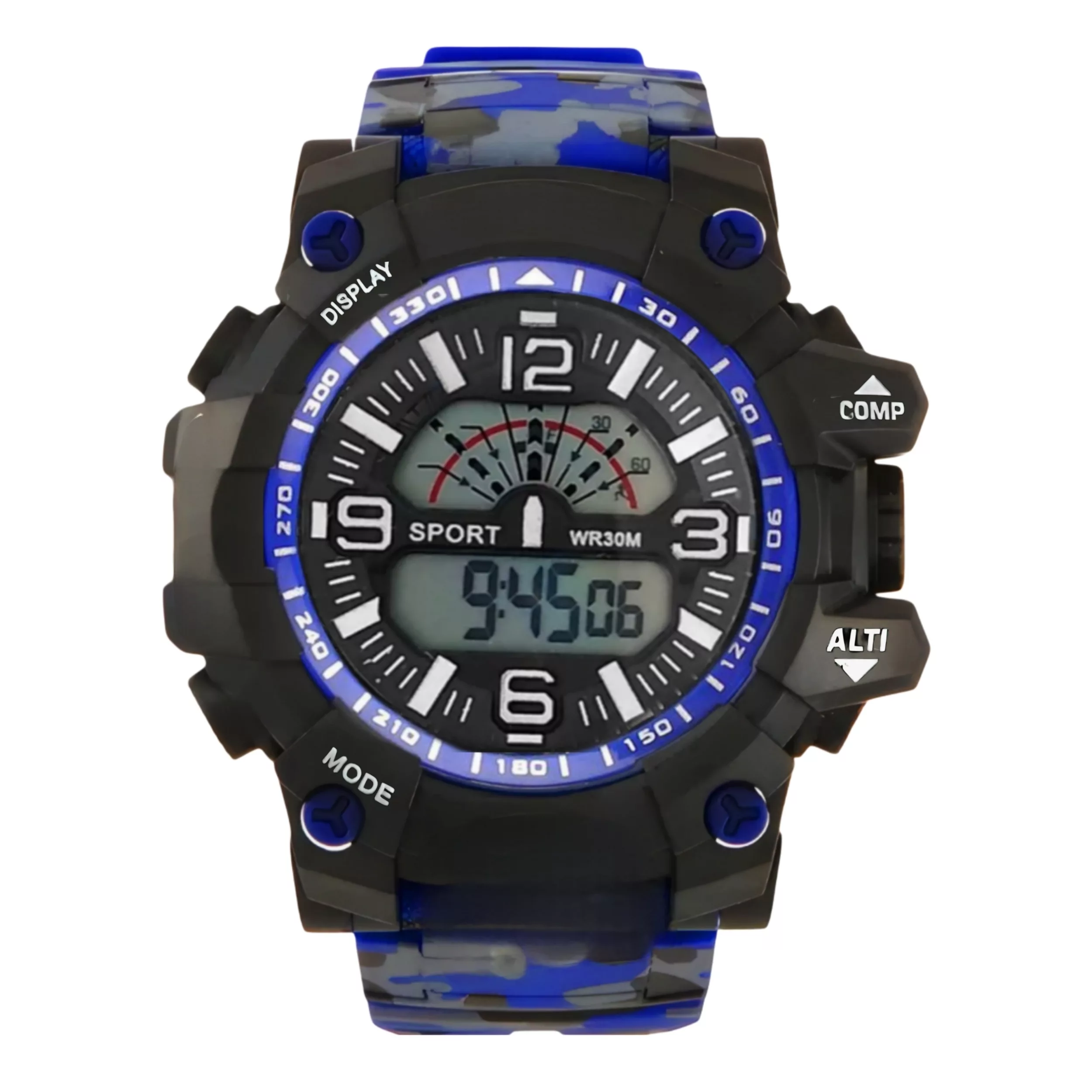 ساعت مچی دیجیتال مردانه مدل اسپرت تک زمانه کرنوگراف بند پیو کد ۱