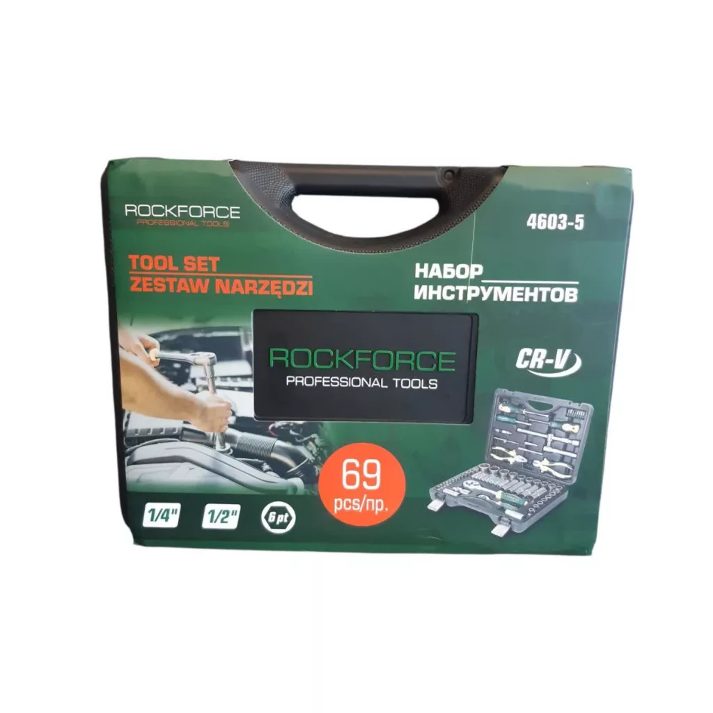 آچار بکس راک فورس مدل 1/2 1/4 5690 مجموعه 69 عددی