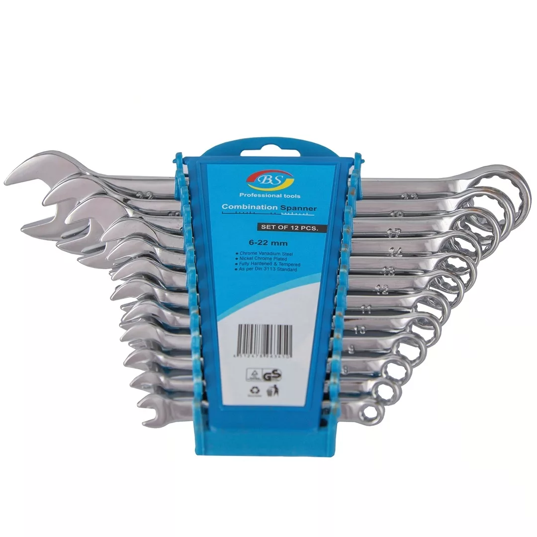 مجموعه 12 عددی آچار یکسر تخت و یکسر رینگی بی اس کد 00