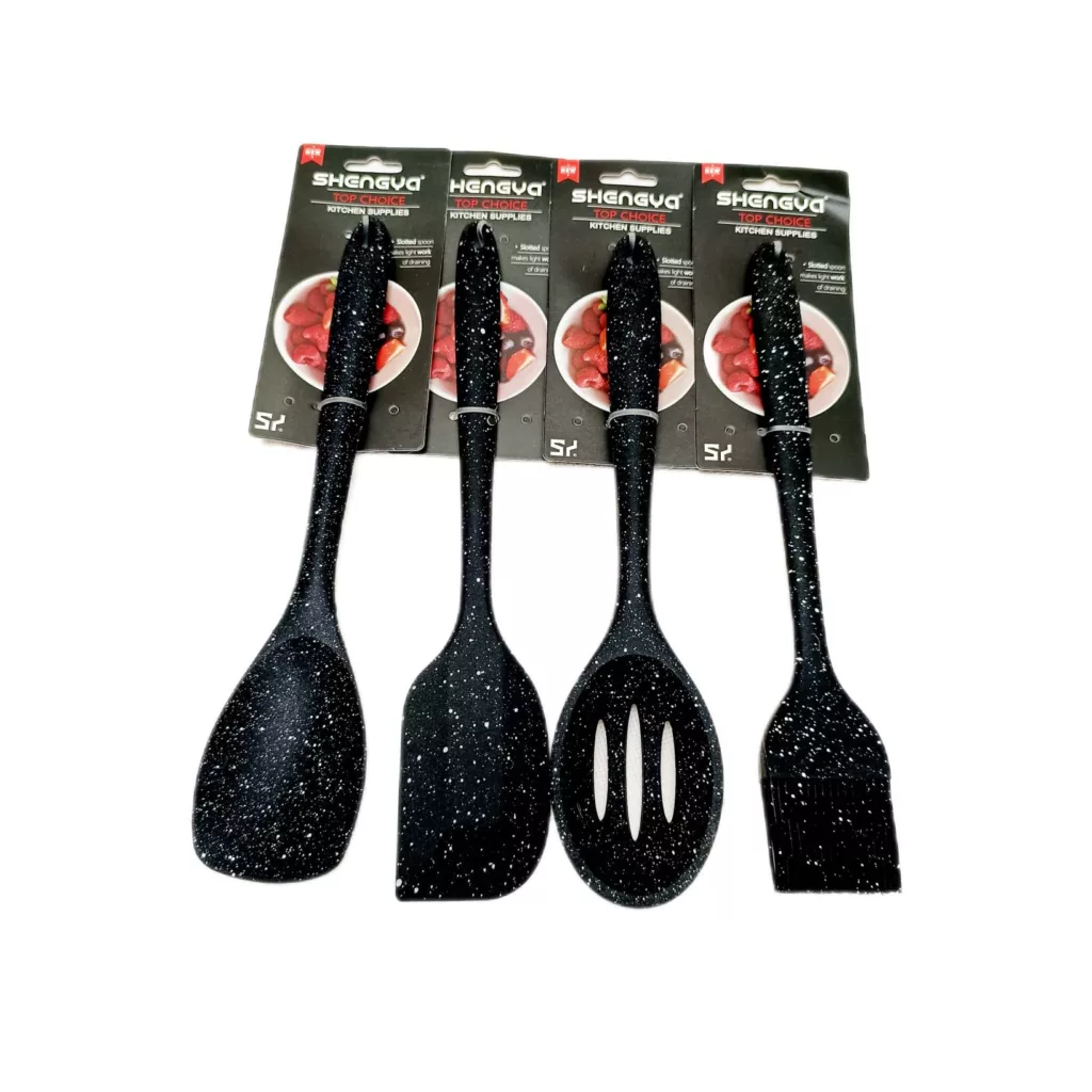 سرویس کفگیر و ملاقه 4 پارچه شنگیا مدل سیلیکونی کد NEW775