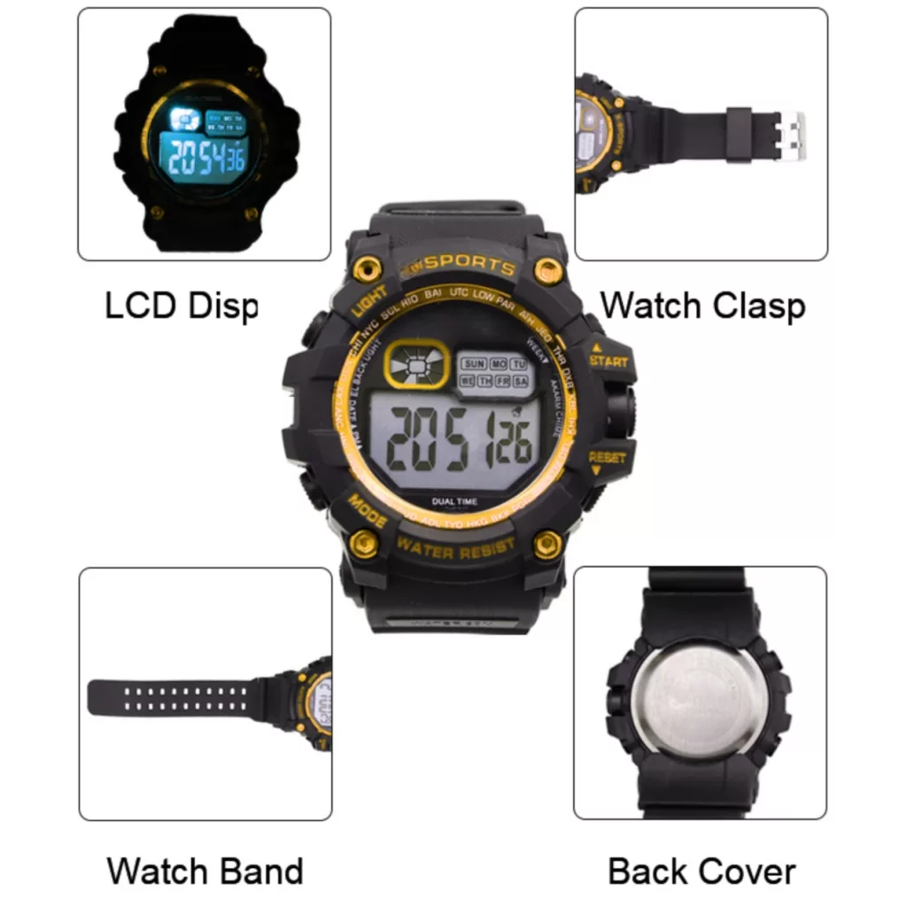 ساعت مچی دیجیتال مدل تک زمانه کرنومتر دار کد 2