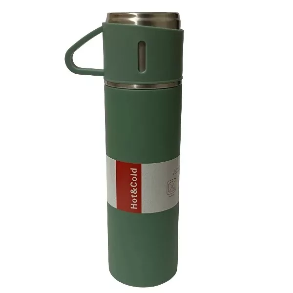 فلاسک مدل hot-cold گنجایش 0.5 لیتر مجموعه 3 عددی به همراه لیوان