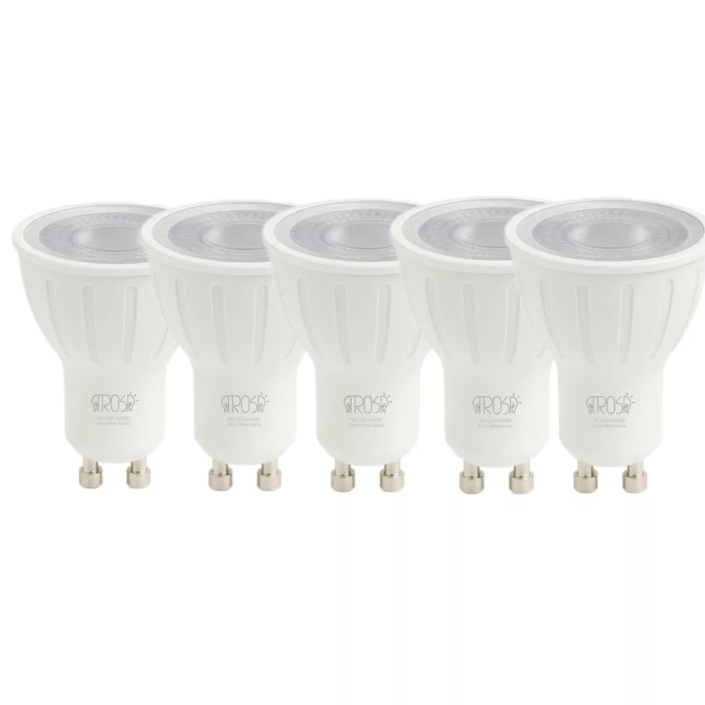 لامپ ال ای دی 7 وات آتروسا مدل هالوژنی پایه GU10 مجموعه 5 عددی