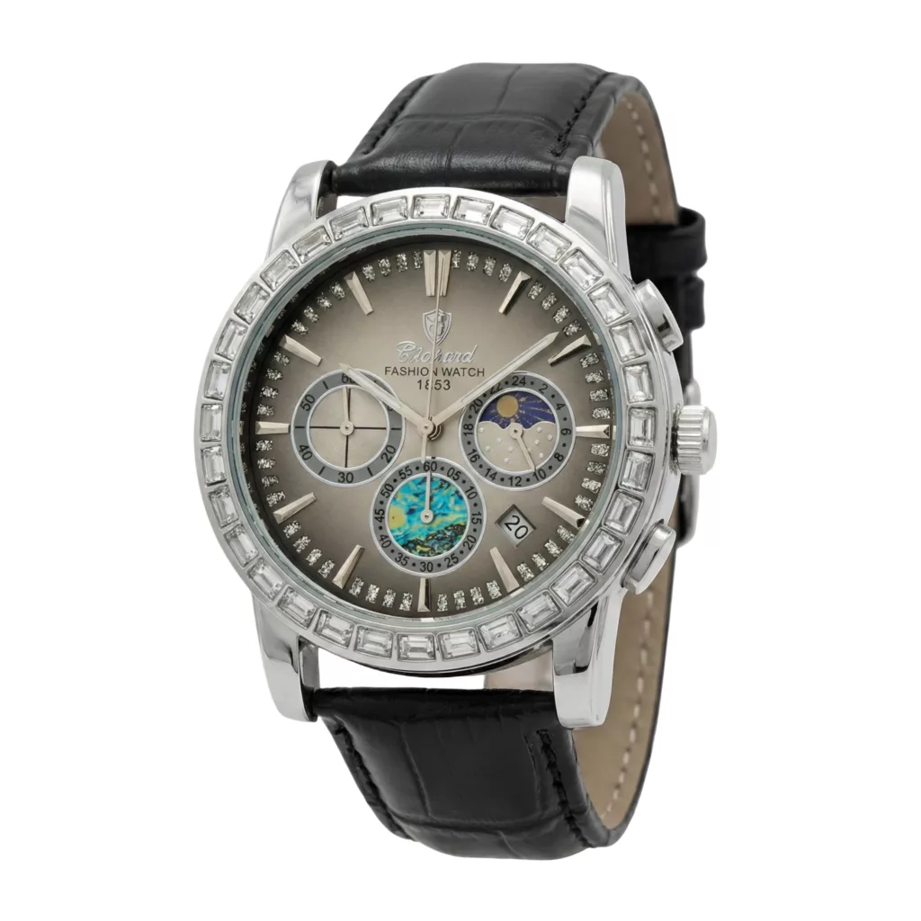 ساعت مچی عقربه‌ای کوارتز مردانه بین باند مدل اسپرت لوکس سه موتور فعال کرنوگراف بند چرم کد BN3