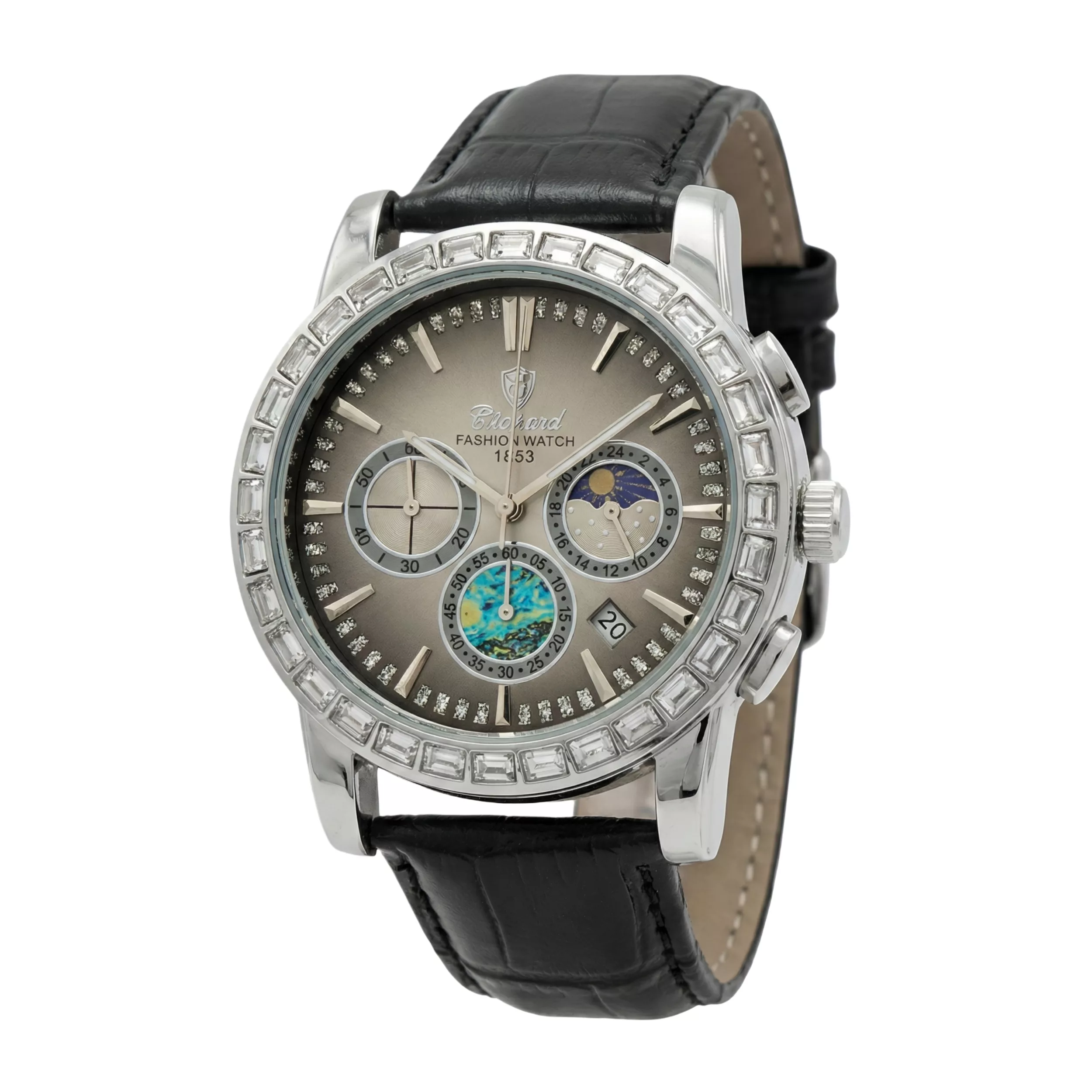 ساعت مچی عقربه‌ای کوارتز مردانه بین باند مدل اسپرت لوکس سه موتور فعال کرنوگراف بند چرم کد BN3