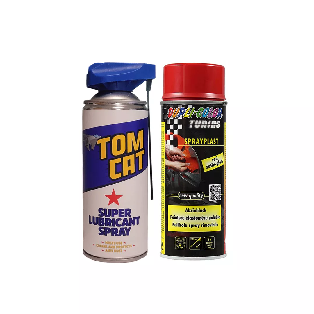 اسپری تمیزکننده چندمنظوره و رنگ رینگ جداشونده قرمز دوپلی کالر مدل spray plast حجم 400 میلی لیتر مجموعه 2 عددی