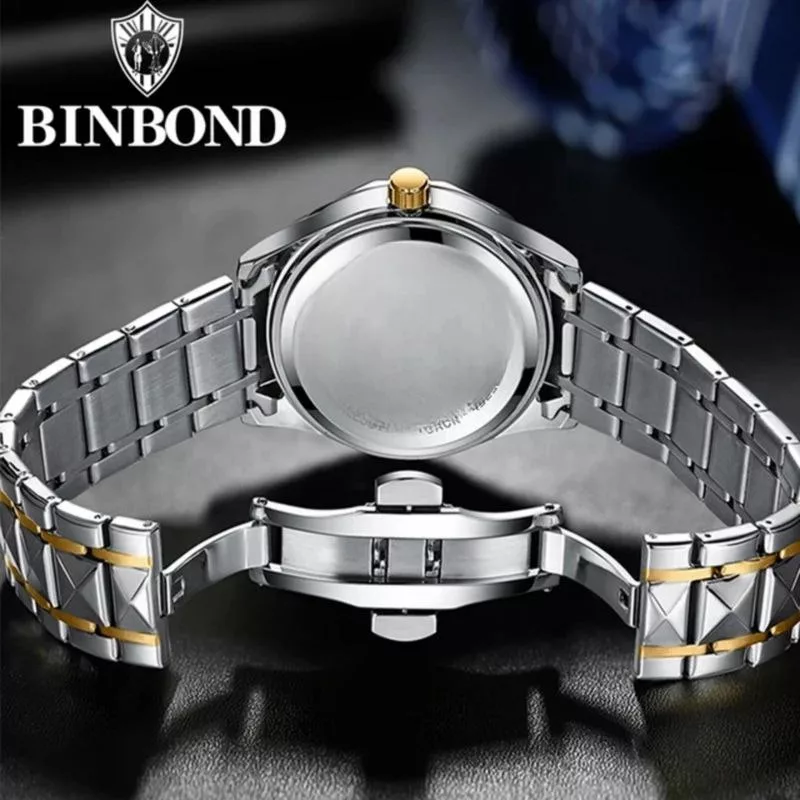 ساعت مچی عقربه‌ای کوارتز مردانه بین باند مدل الماسی کورنوگراف سه موتور فعال کد 105