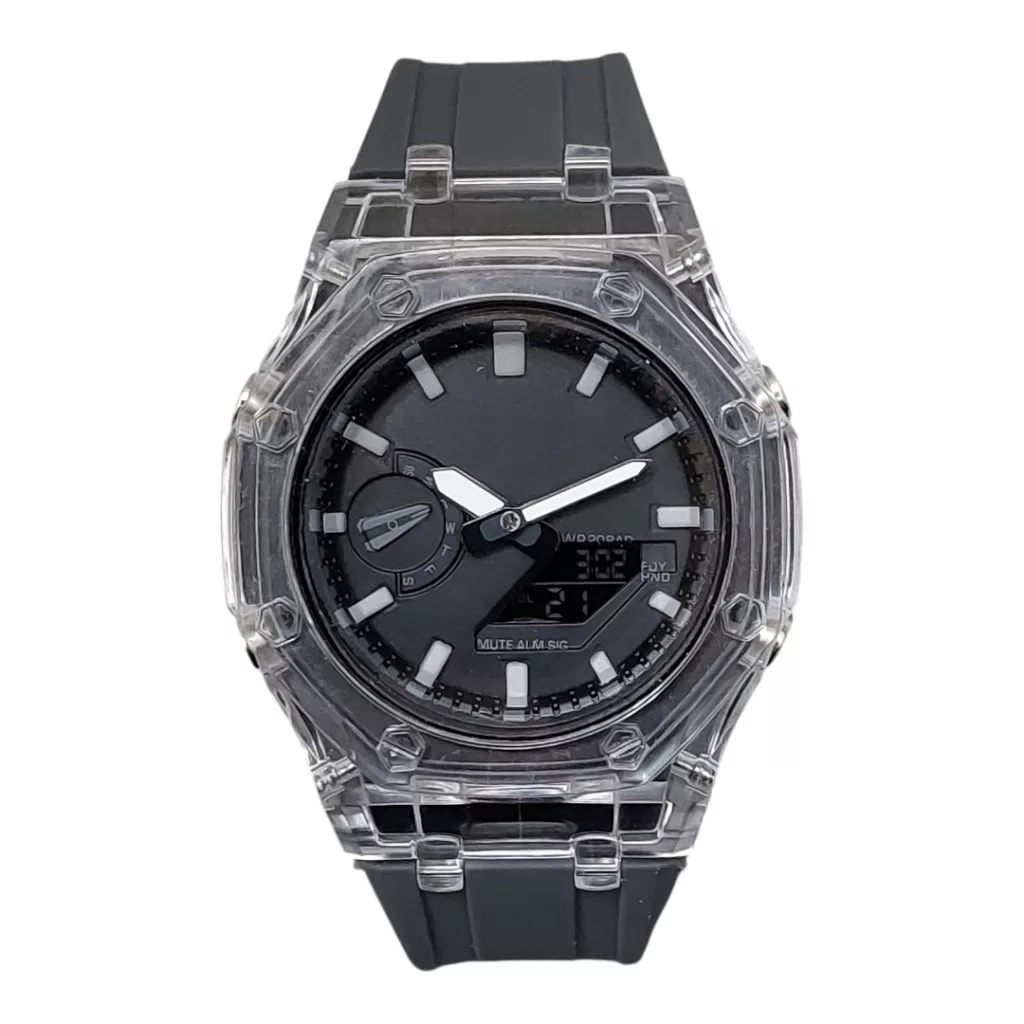 ساعت مچی عقربه‌ای مردانه کوارتز مدل کرنومتر دو زمانه پمپی کد 019