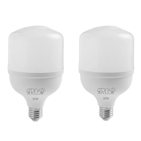 لامپ ال ای دی 30 وات آتروسا مدل استوانه ای پایه E27 مجموعه 2 عددی