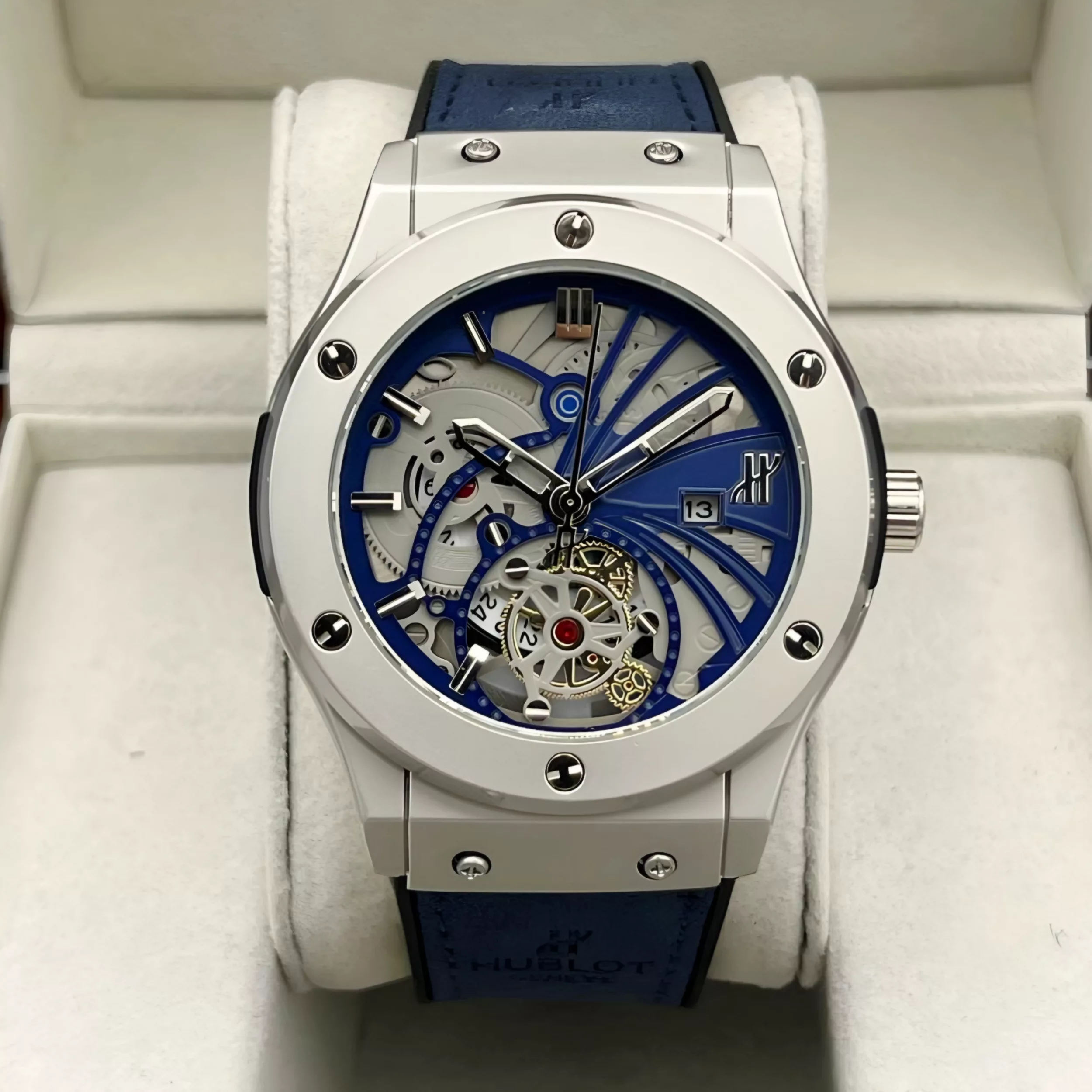 ساعت مچی عقربه‌ای مردانه مدل صفحه اسکلتون تقویم دار کد 5