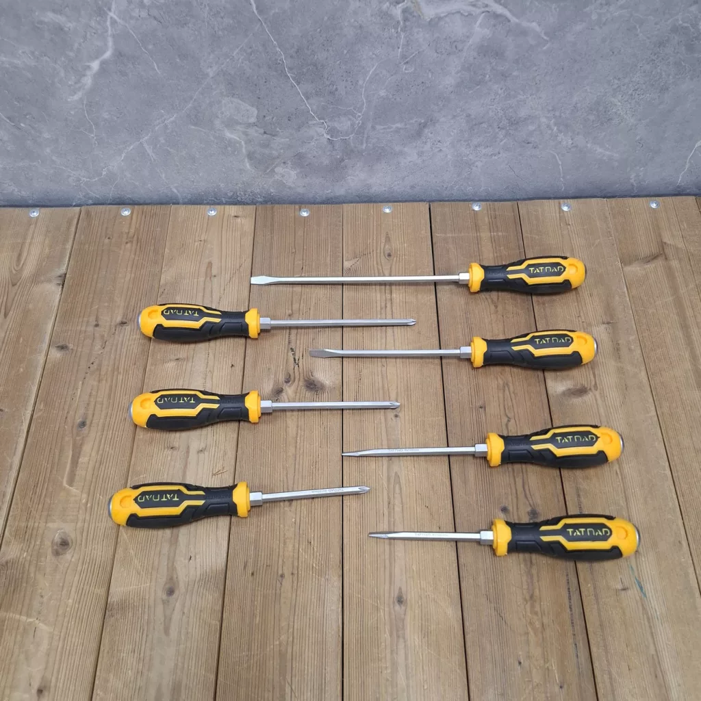 پیچ گوشتی ضربه خور دوسو چهارسو تاتند مدل 003 بسته 7 عددی