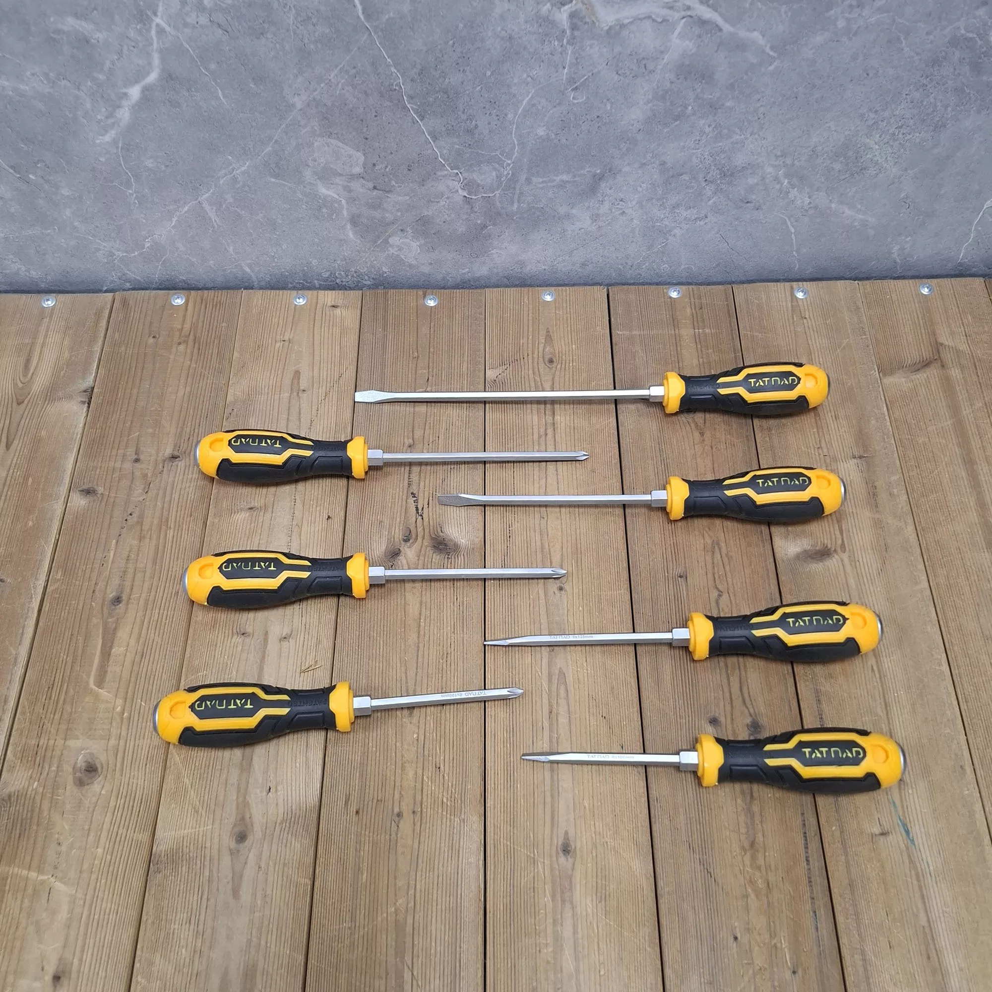 پیچ گوشتی ضربه خور دوسو چهارسو تاتند مدل 003 بسته 7 عددی