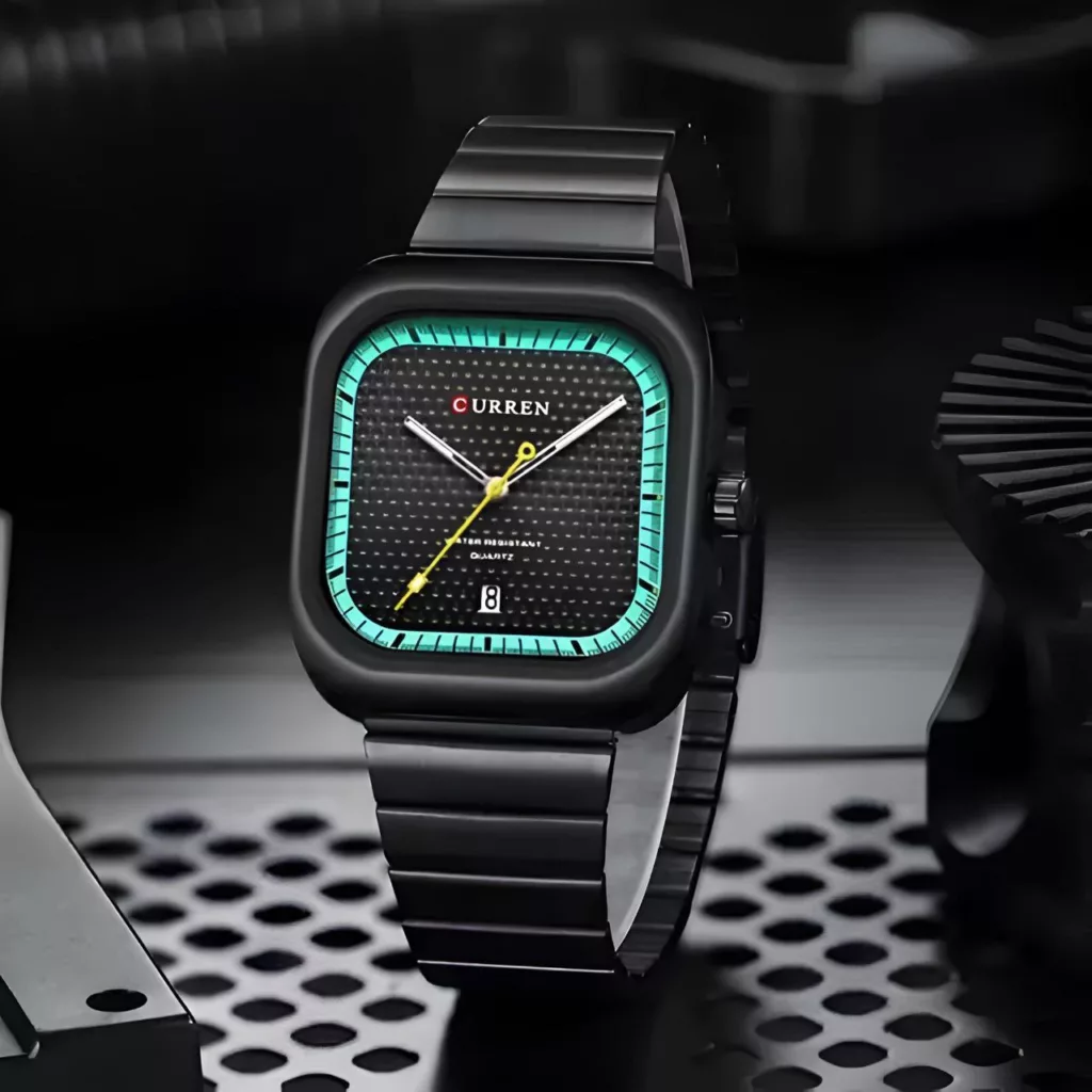 ساعت مچی عقربه‌ای مردانه کوارتز مدل بند ریلی کلاسیک کد 04