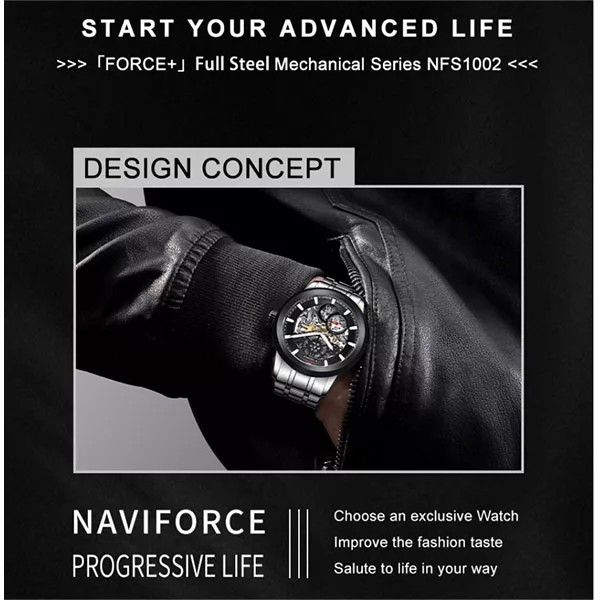 ساعت مچی عقربه‌ای مردانه نیوی فورس مدل NFS1002 SB
