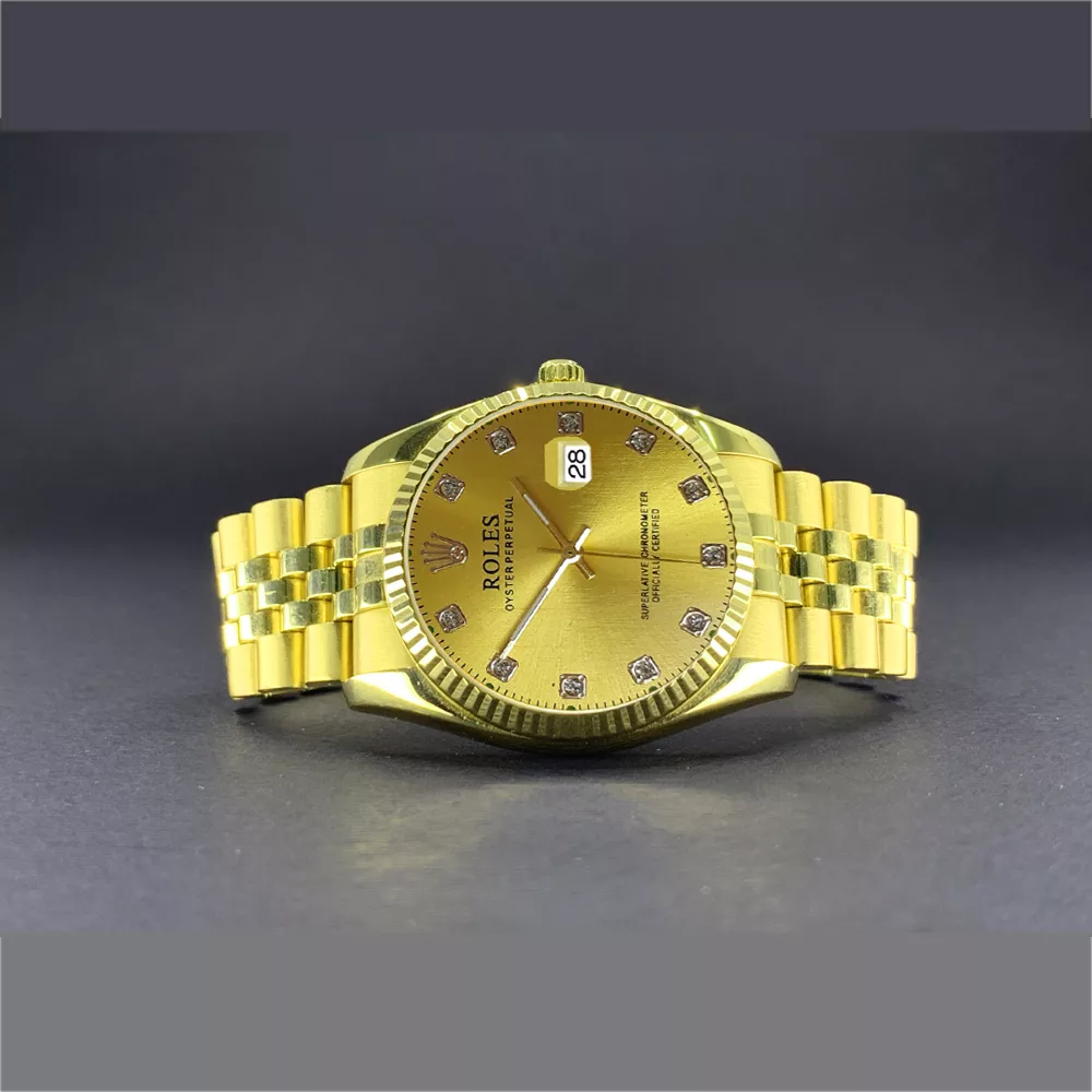 ساعت مچی عقربه‌ای مردانه مدل رولس کد FUIIGOLD-NGIN