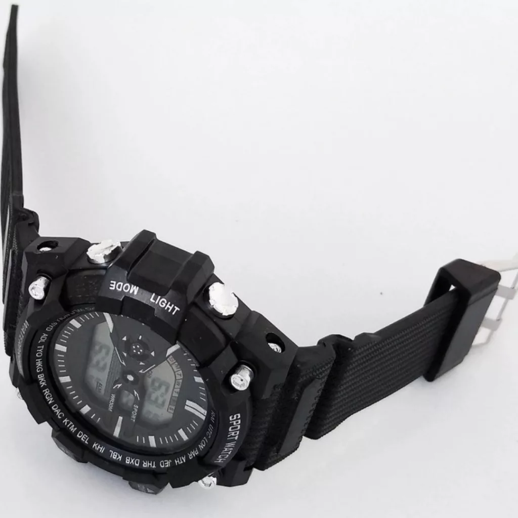 ساعت مچی دیجیتال مدل اسپرت تک زمانه کرنوگراف بند پیو کد 10