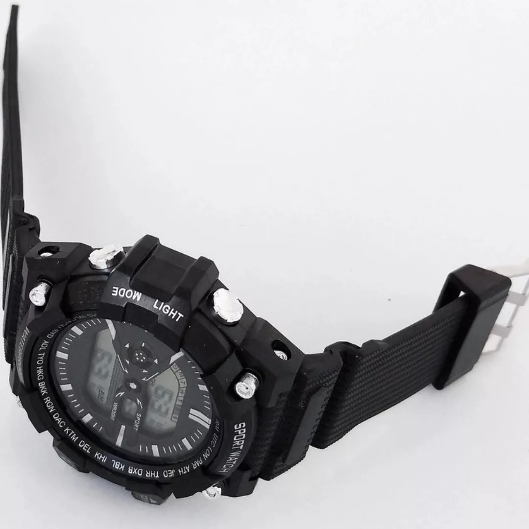 ساعت مچی دیجیتال مدل اسپرت تک زمانه کرنوگراف بند پیو کد 10