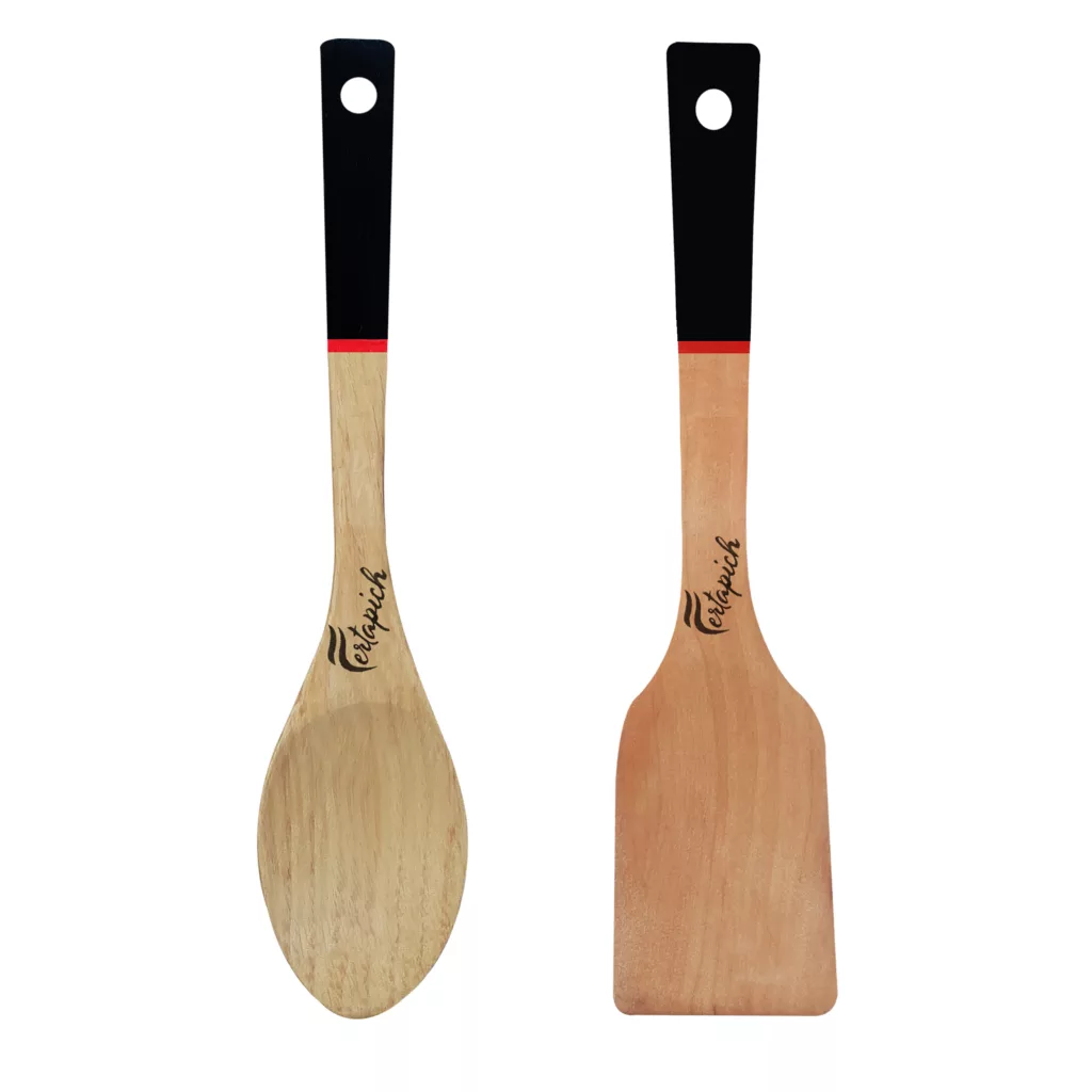 سرویس کفگیر و ملاقه 2 پارچه فرتاپیچ مدل چوبی