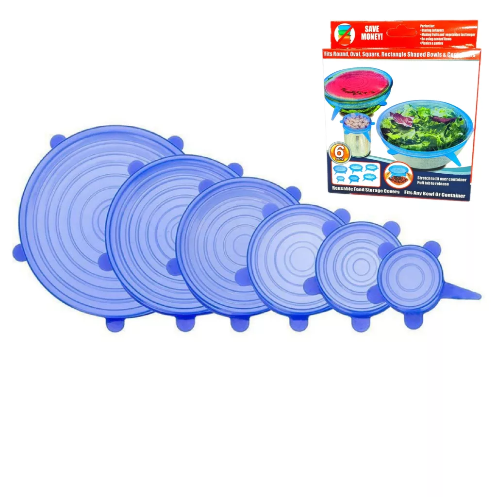 درپوش ظرف مدل سیلیکونی مجموعه 6 عددی