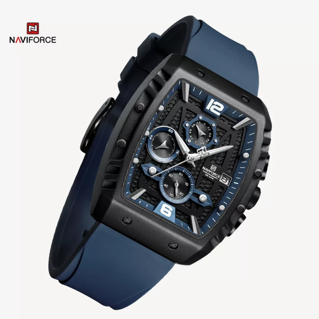 ساعت مچی عقربه‌ای مردانه نیوی فورس مدل کرنوگراف تاریخدار NF8025-B/BE