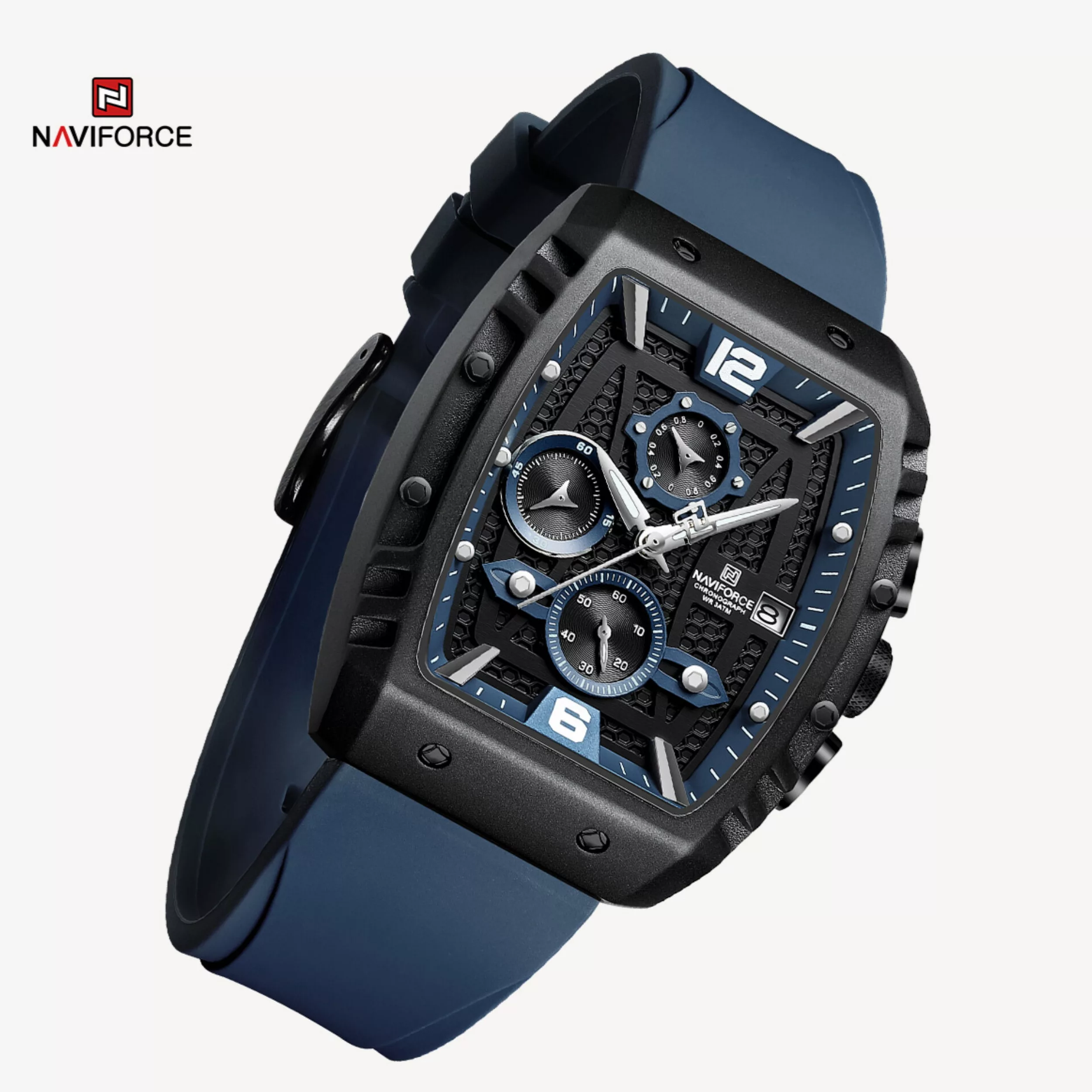 ساعت مچی عقربه‌ای مردانه نیوی فورس مدل کرنوگراف تاریخدار NF8025-B/BE