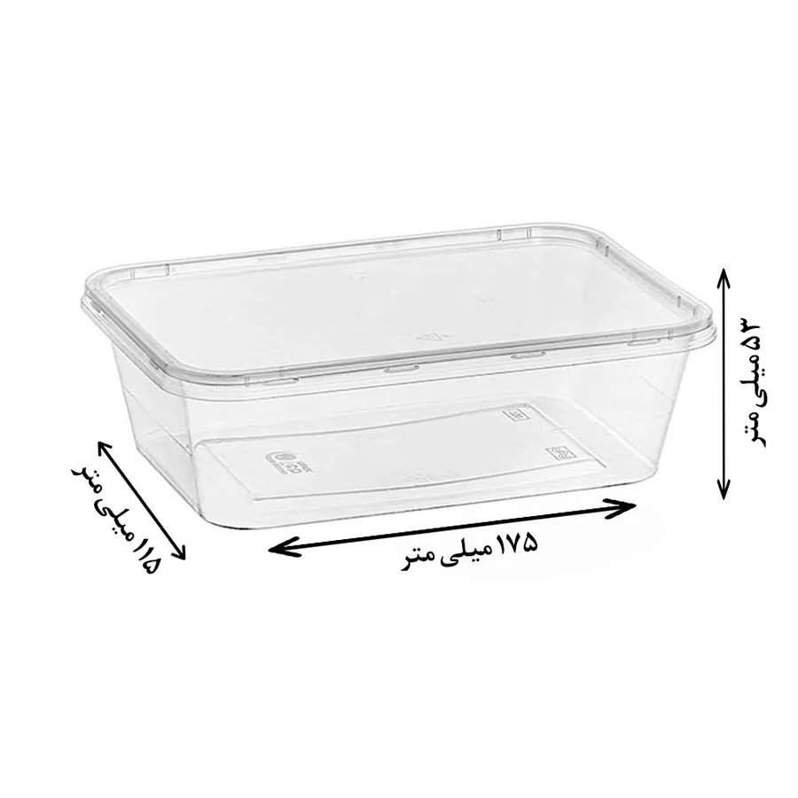 ظرف نگهدارنده مدل فریزری و مایکروویوی طرح شفاف کد 750cc بسته 15 عددی