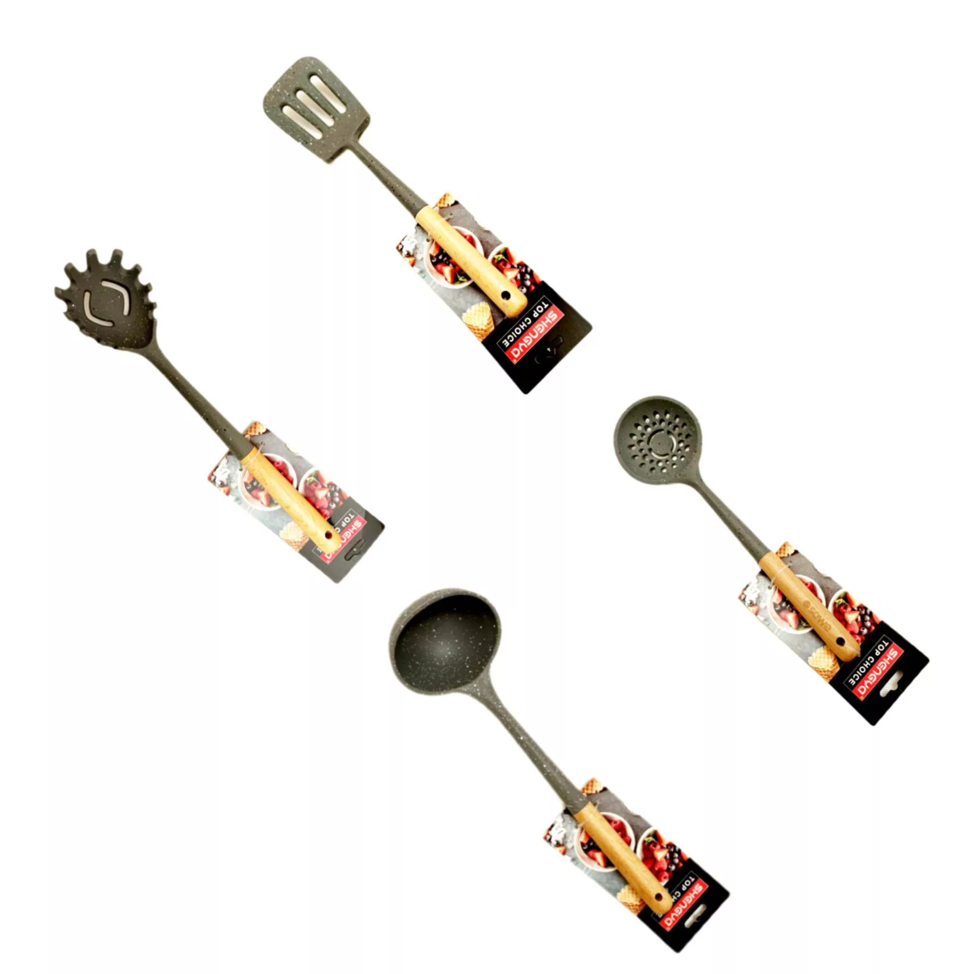 سرویس کفگیر و ملاقه 4 پارچه شنگیا مدل سلیکونی کد P3846 P3839وP3845,P3848 سرویس کفگیر و ملاقه 4 پارچه شنگیا مدل سلیکونی کد P3846 P3839وP3845,P3848