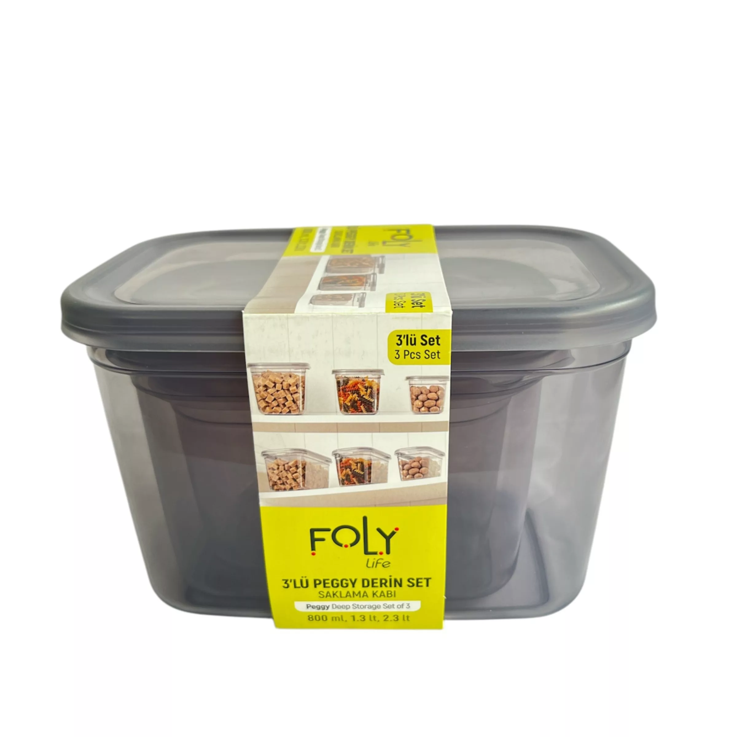 ظرف نگهدارنده فولی لایف مدل Peggy کد BNM-0537 مجموعه 3 عددی