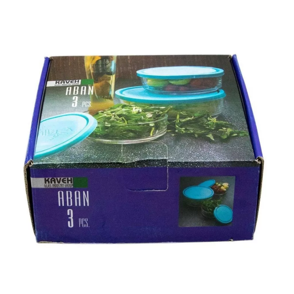 ظرف نگهدارنده بلور کاوه مدل ابان مجموعه 3 عددی