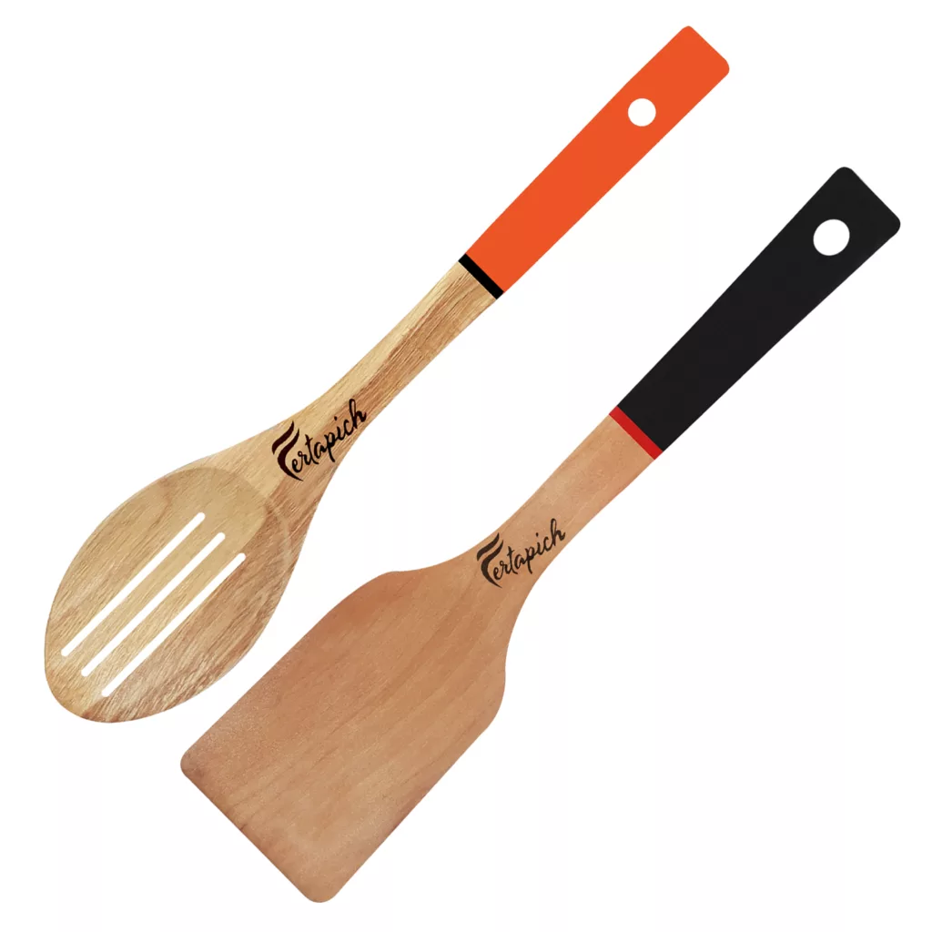 سرویس کفگیر و ملاقه 2 پارچه فرتاپیچ مدل چوبی کد 068