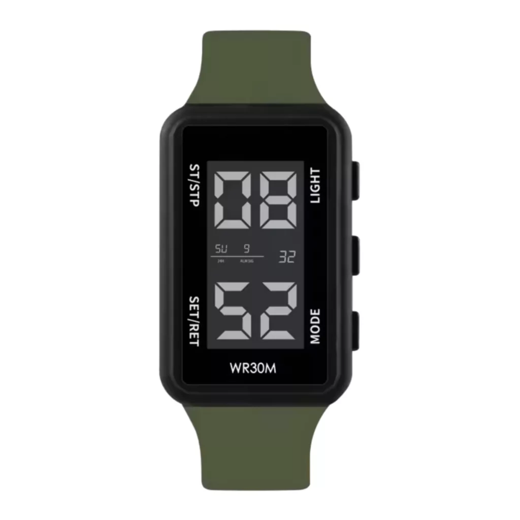 ساعت مچی دیجیتال مدل تک زمانه بند پیو کرنومتر دار ضد آب استخری کد ۳