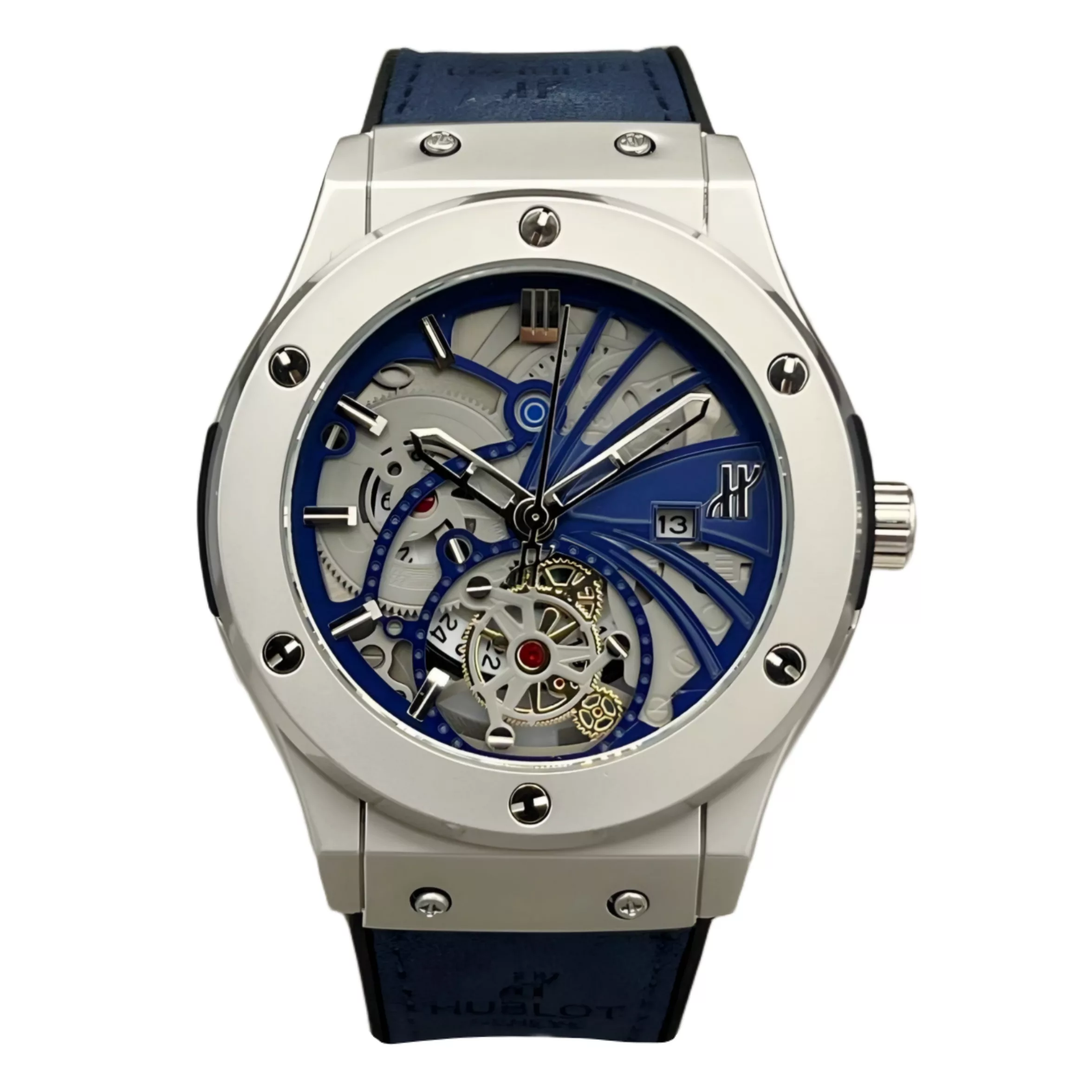 ساعت مچی عقربه‌ای مردانه مدل صفحه اسکلتون تقویم دار کد 5