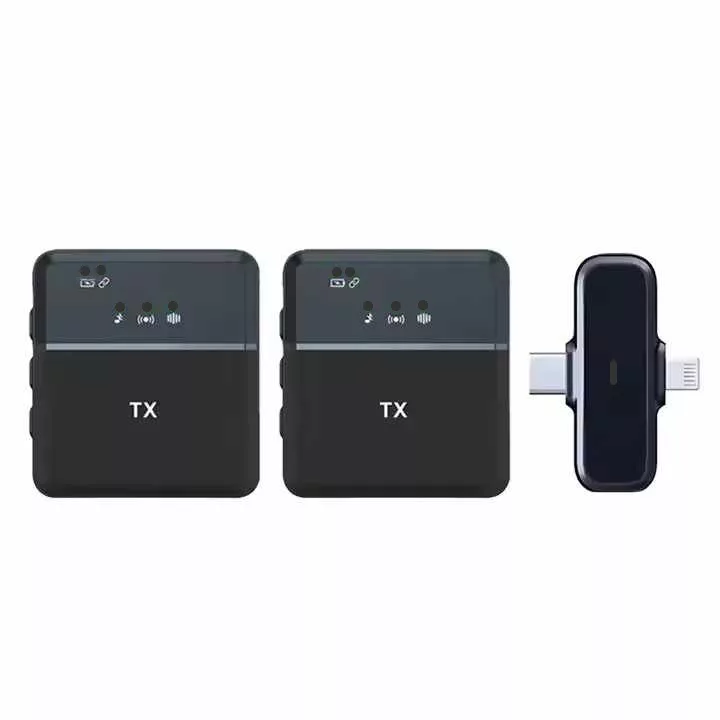 میکروفن یقه ای مدل sx32 double با درگاه اتصال type-c و Lightening