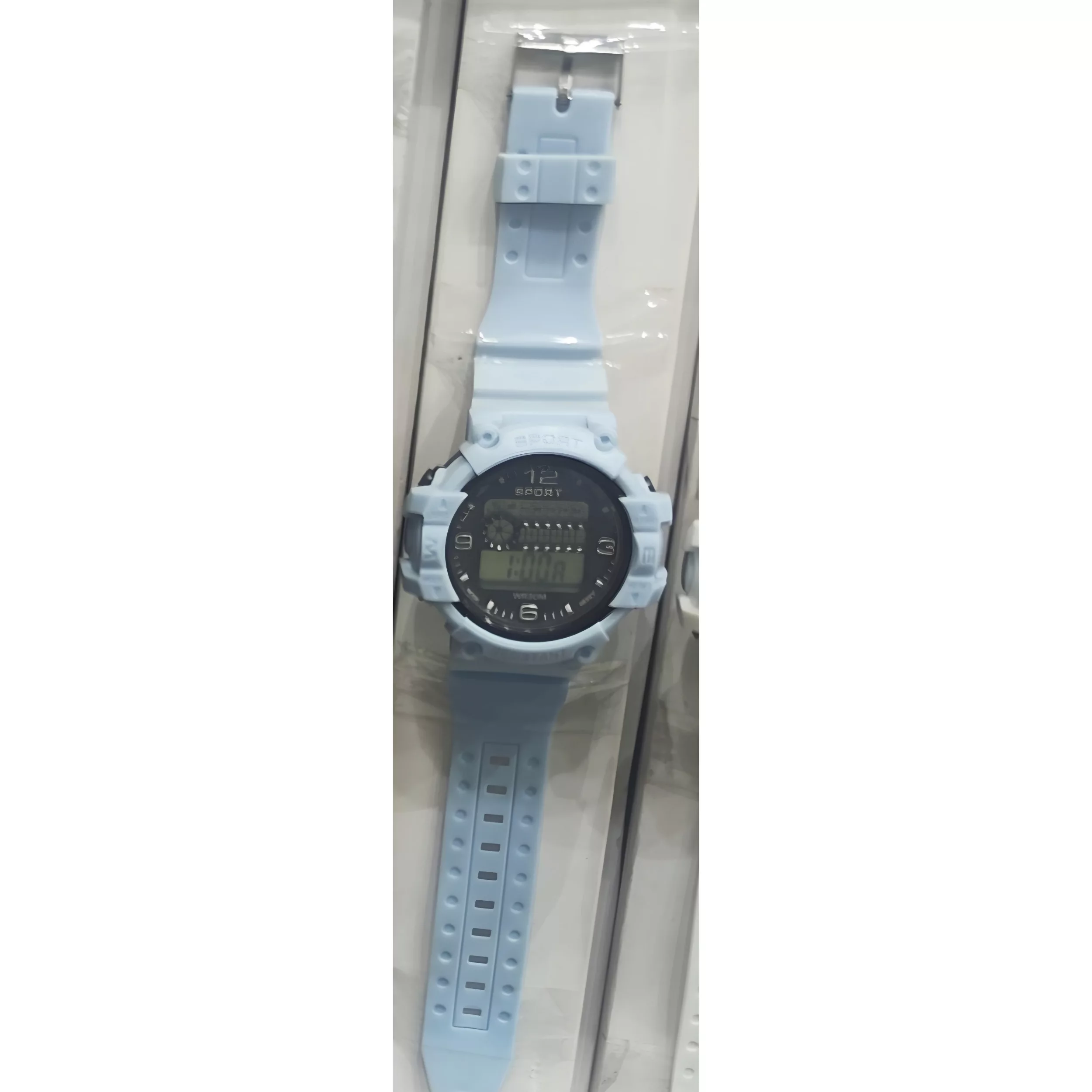 ساعت مچی دیجیتال مدل تک زمانه کرنومتر دار بند سیلیکونی کد 8