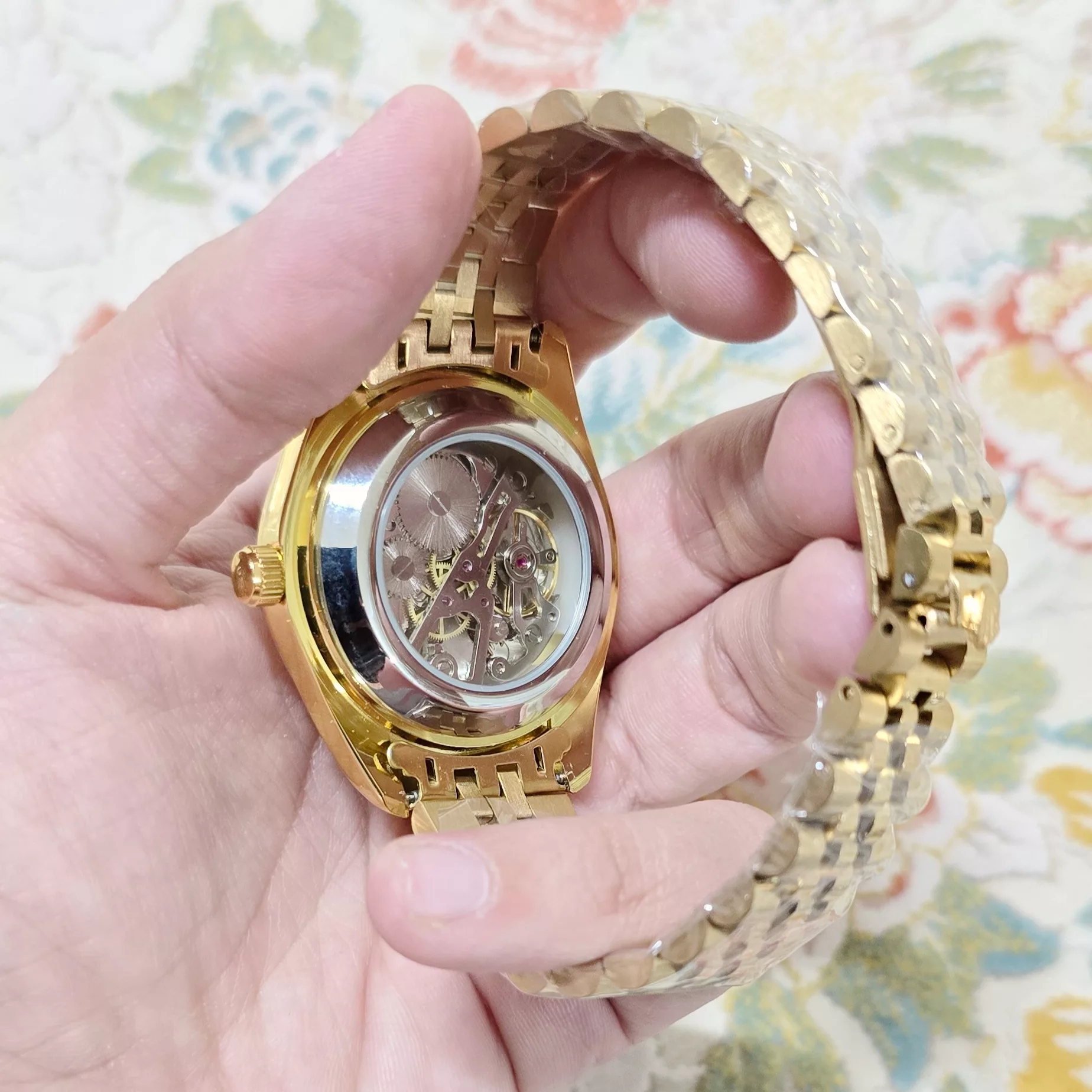 ساعت مچی عقربه‌ای اتوماتیک مردانه مدل لوکس طرح دراگون بند استیل قفل مخفی کد D2