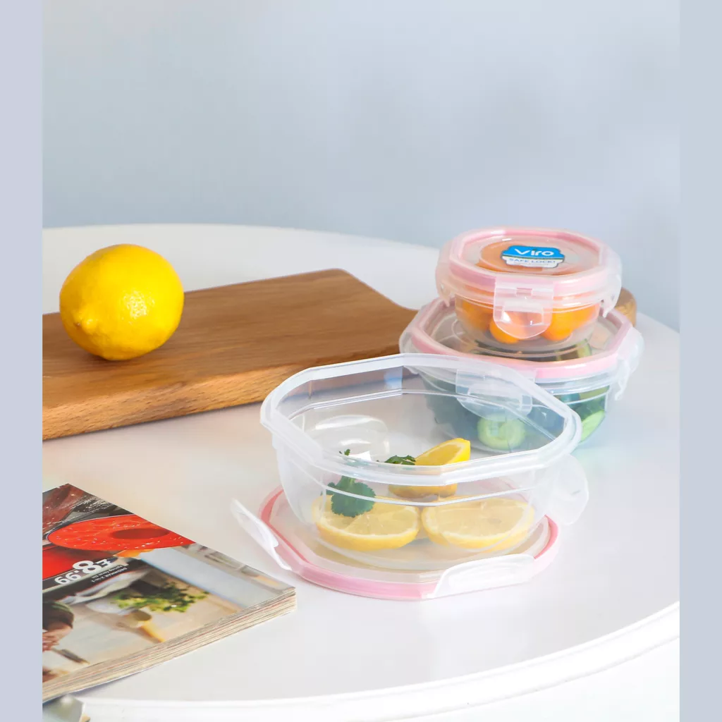 ظرف نگهدارنده ویرو پلاستیک مدل فریزری سیف لاک کد 306 مجموعه 3 عددی