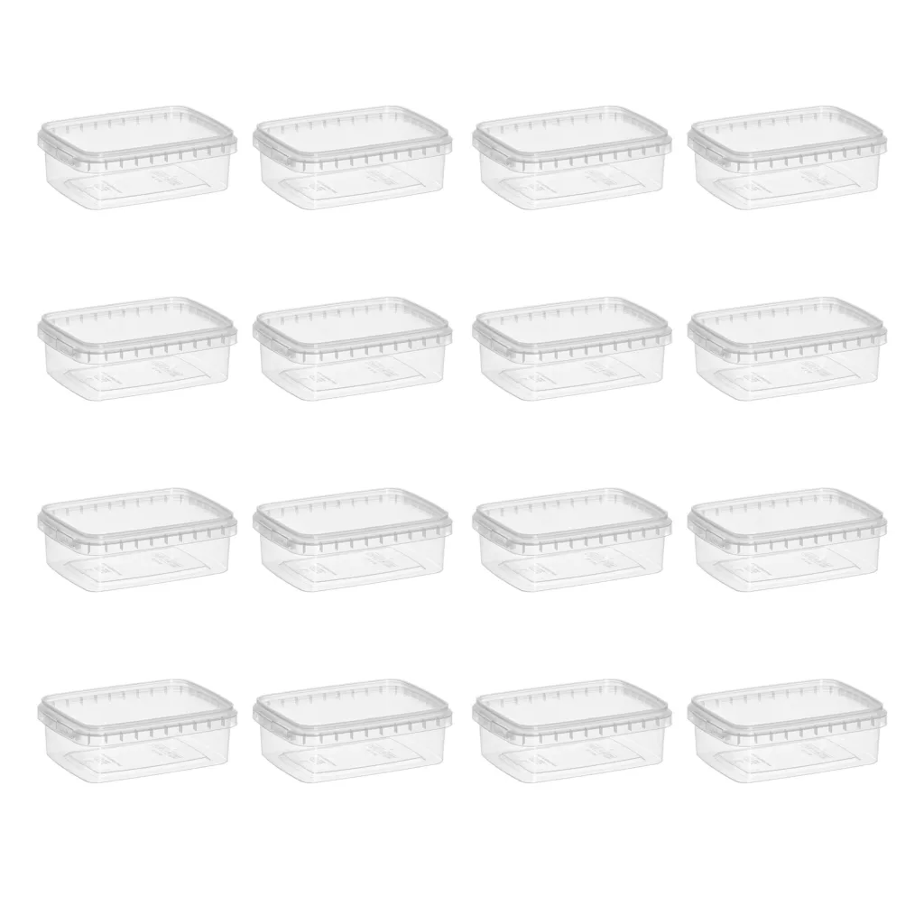 ظرف نگهدارنده طب پلاستیک مدل ماکروویوی کد 400cc  بسته 16 عددی