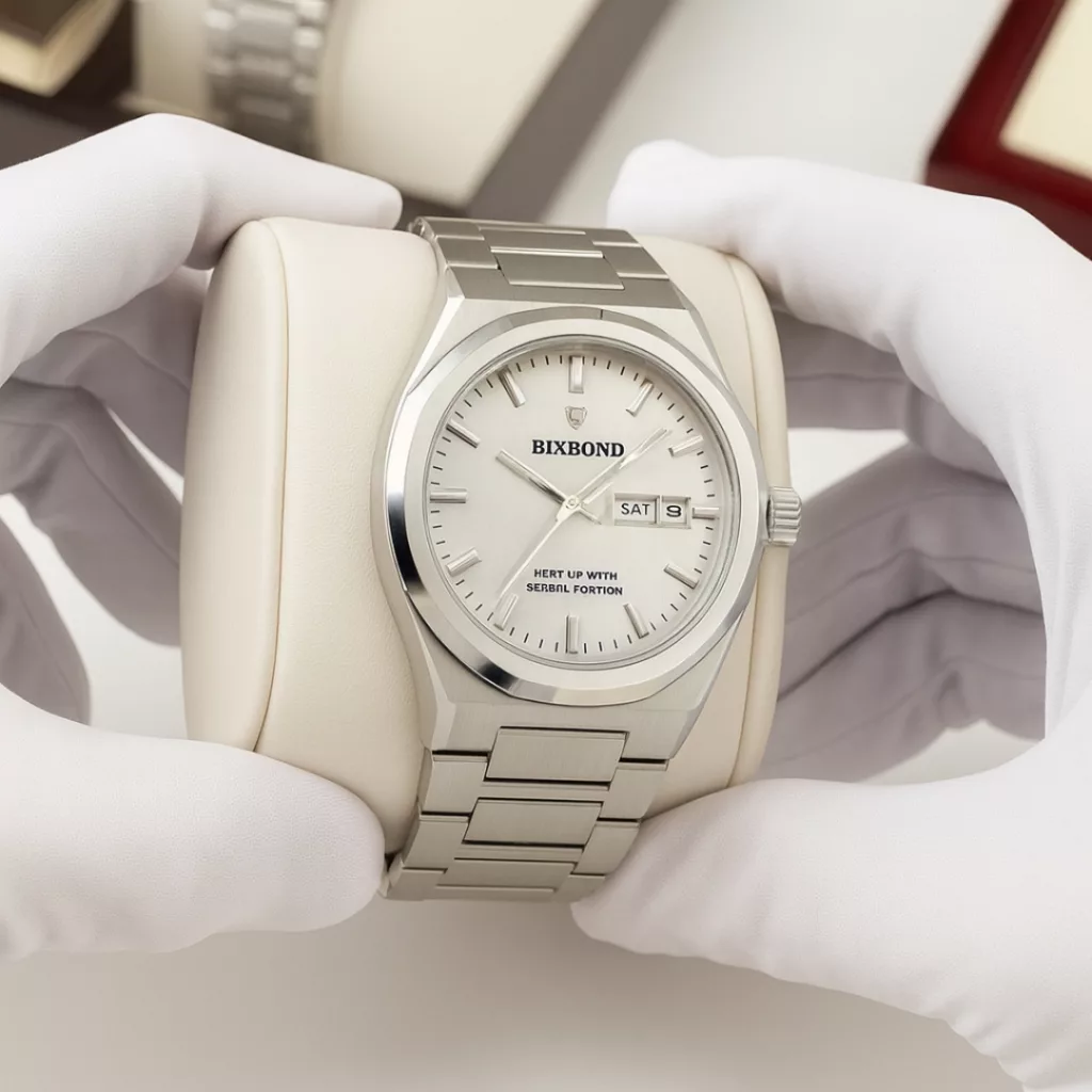 ساعت مچی عقربه‌ای کوارتز مردانه بین باند مدل کلاسیک لوکس اسپرت دی دیت بند استیل قفل مخفی کد J.A3