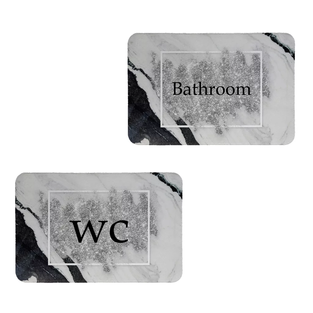 پادری طرح حمام و سرویس بهداشتی کد 8495K سایز 60×40 سانتی متر مجموعه دو عددی