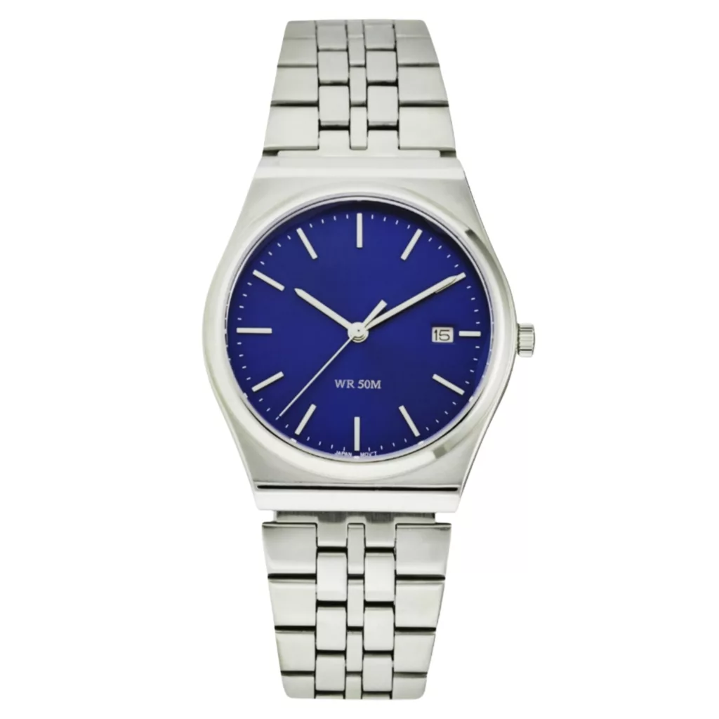 ساعت مچی عقربه‌ای کوارتز مردانه مدل کلاسیک دیت جاست بند استیل کد ۱