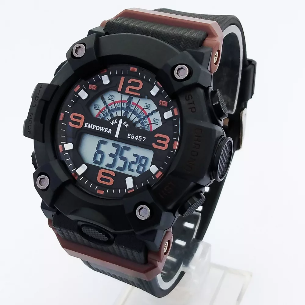 ساعت مچی دیجیتال مردانه امپاور مدل ورزشی ضدآب چراغدار استخری کد 30
