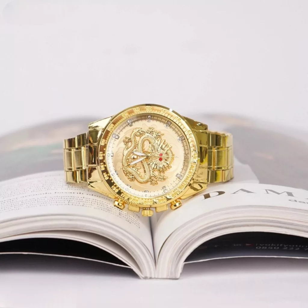 ساعت مچی عقربه‌ای کوارتز مردانه مدل دراگون تک موتوره بند فلزی کد ۱.۱