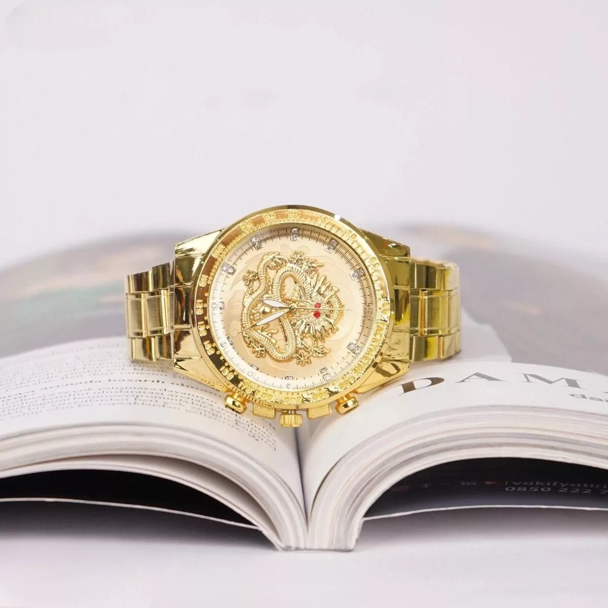 ساعت مچی عقربه‌ای کوارتز مردانه مدل دراگون تک موتوره بند فلزی کد ۱.۱