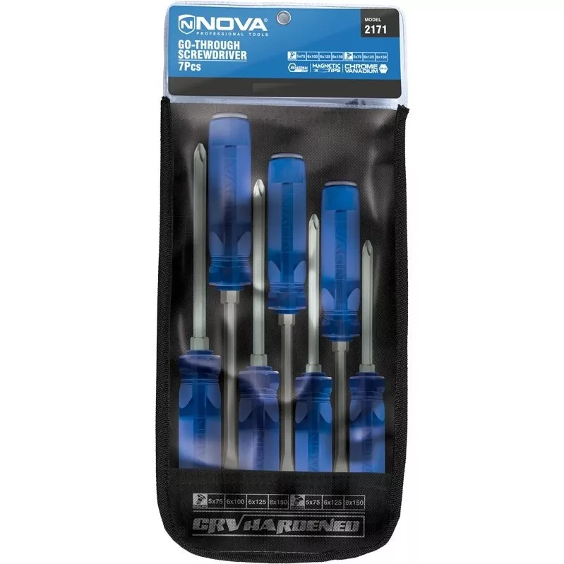 پیچ گوشتی ضربه خور نووا مدل 2171 بسته 7 عددی