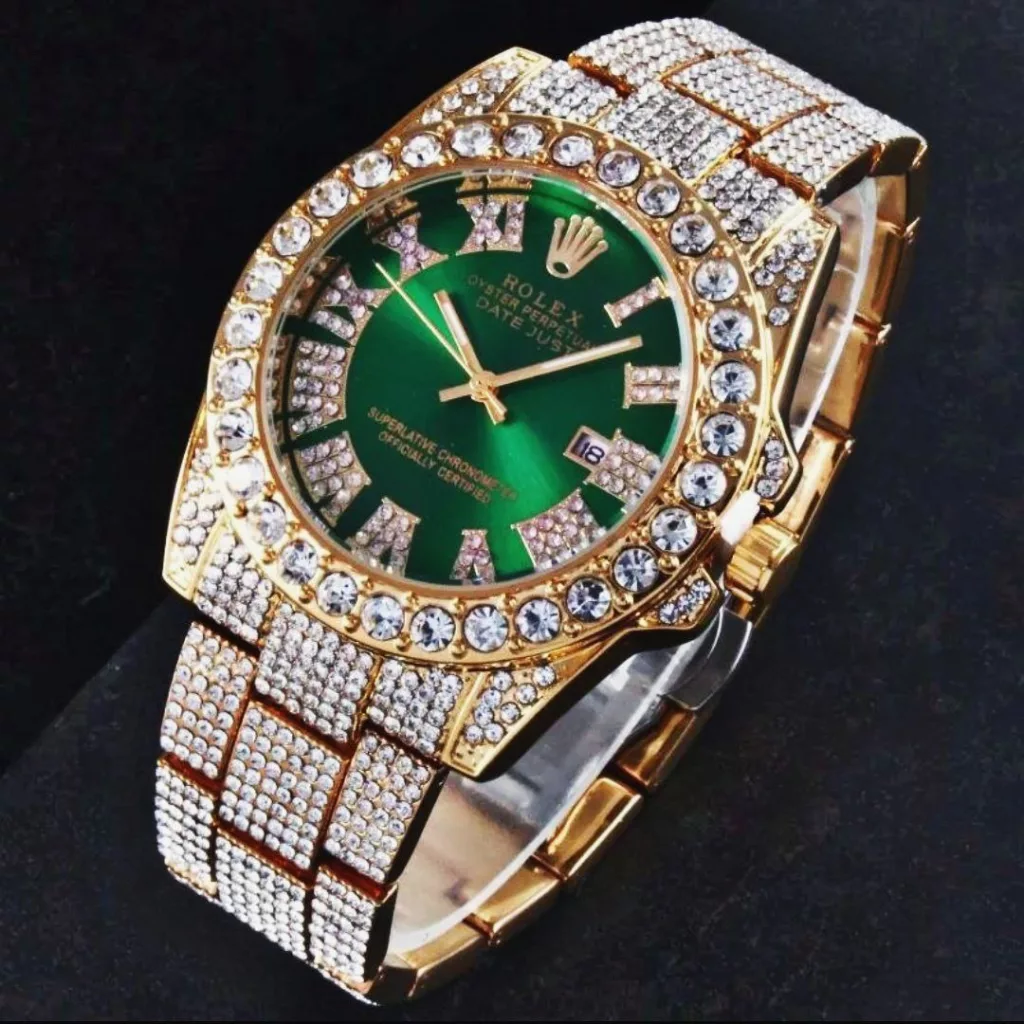 ساعت مچی عقربه‌ای مردانه  مدل فول نگین دیت کد TG