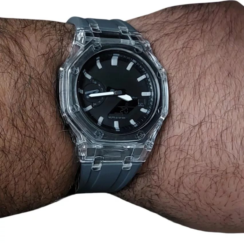 ساعت مچی عقربه‌ای مردانه کوارتز مدل کرنومتر دو زمانه پمپی کد 019